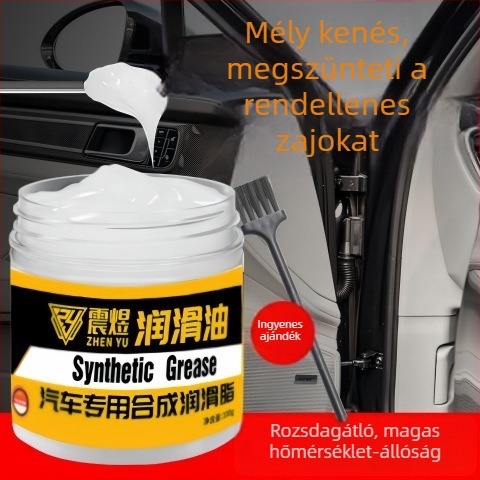 Gépjármű-karbantartási kenőanyag mechanikus zsanérokhoz és vezetősínekhez, csökkenti a beragadást és a zajt; fehér olaj ajtókhoz és napfénytetőhöz, ecsettel