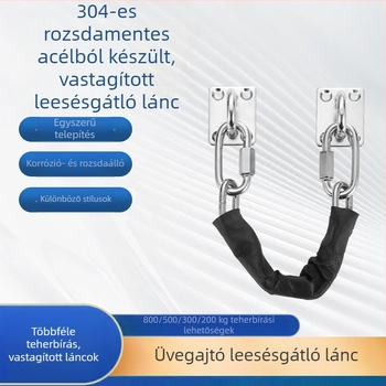 304 rozsdamentes acél üvegajtó esésvédő lánc – kereskedelmi ajtókhoz