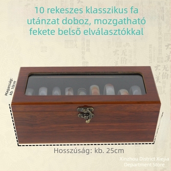 Fa karkötősdoboz 10 vagy 20 rekesszel, jade, arany és ezüst karkötőknek – ékszerek kiállítása és tárolása