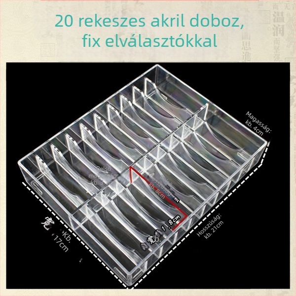 Fa karkötősdoboz 10 vagy 20 rekesszel, jade, arany és ezüst karkötőknek – ékszerek kiállítása és tárolása