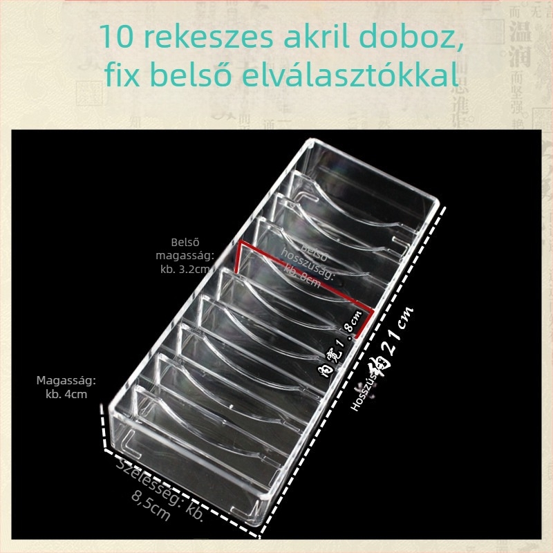 Fa karkötősdoboz 10 vagy 20 rekesszel, jade, arany és ezüst karkötőknek – ékszerek kiállítása és tárolása