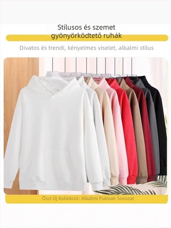 320 g-os férfi kapucnis pulóver, dupla kapucnival, laza szabás, egyszínű, egyedi nyomtatás