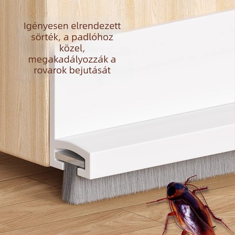 Ajtó aljának sörtés tömítő szalagja, huzat-, por- és rovar elleni védelem, hálószoba számára