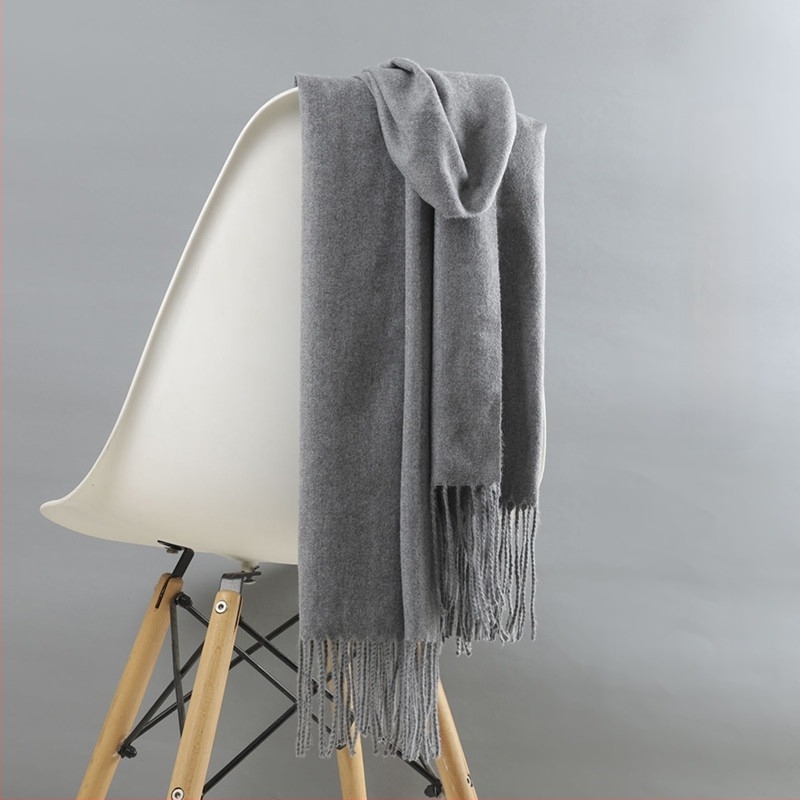 Piros műkasmír sál nőknek és férfiaknak, téli egyszínű sál, 200×70 cm