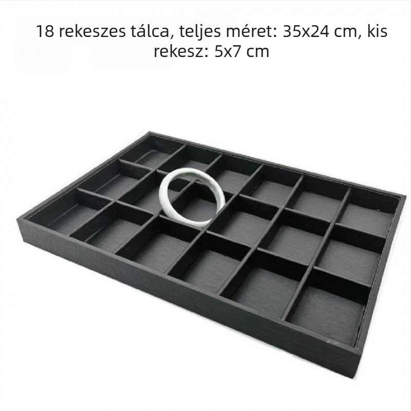 Két rétegű fa ékszerkijelző tálca gyűrűkhöz