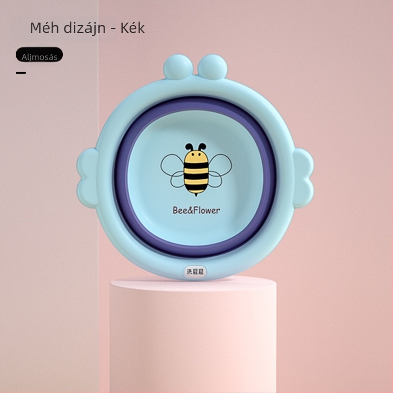Összecsukható, függő arcmosómedence babáknak, rajzfilmszerű dizájnnal