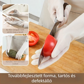 Nitril kesztyűk vastagított, tartósak, háztartási takarításhoz, konyhai mosogatáshoz és mosáshoz, vízálló.