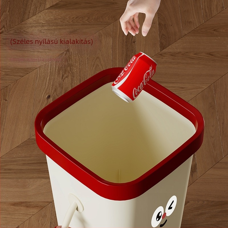 Otthoni szemetes fedővel, nagy kapacitású, aranyos dizájn, nappaliba, konyhába, hálószobába és fürdőbe