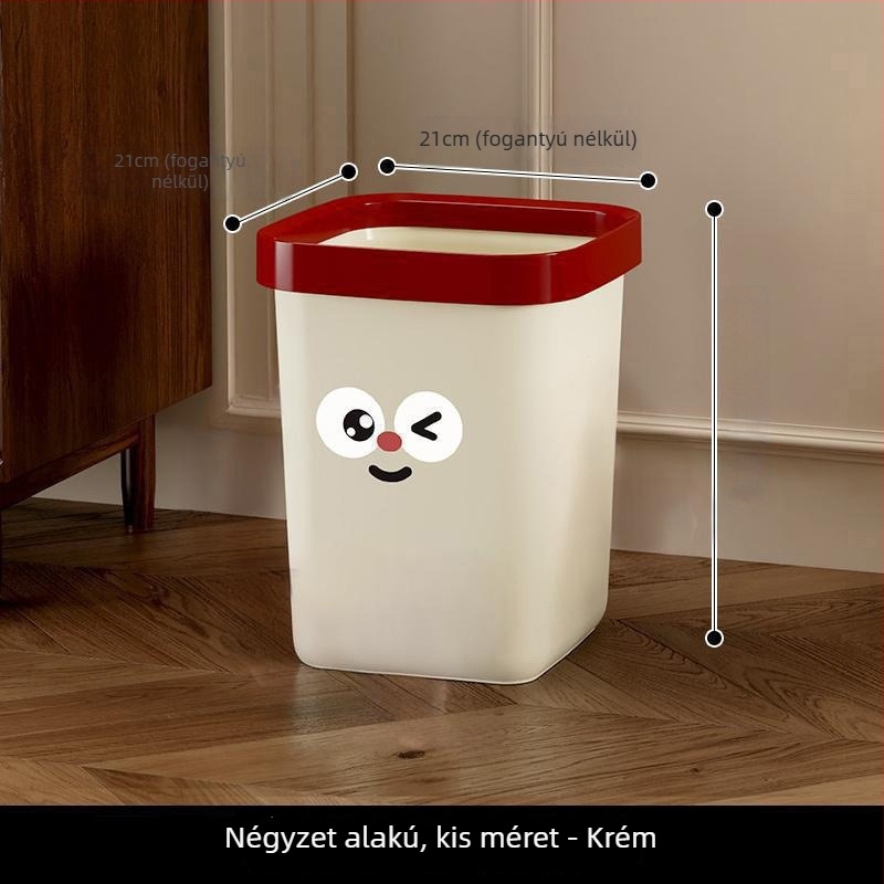Otthoni szemetes fedővel, nagy kapacitású, aranyos dizájn, nappaliba, konyhába, hálószobába és fürdőbe