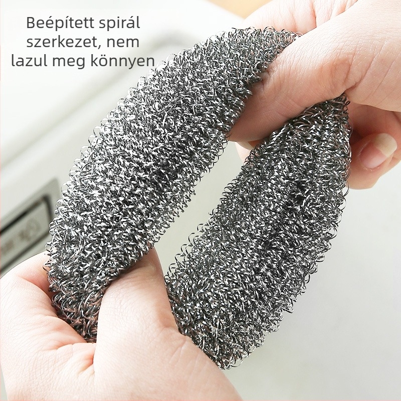 40 g rozsdamentes acélból készült acéldrót golyó fogantyúval - mosogatáshoz és edények tisztításához