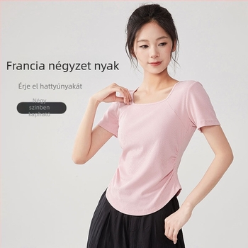 Női modern tánc felső edzéshez és előadásokhoz, egyszínű modal–viszkóz anyagból, hálós bélés, karcsúsított fazon
