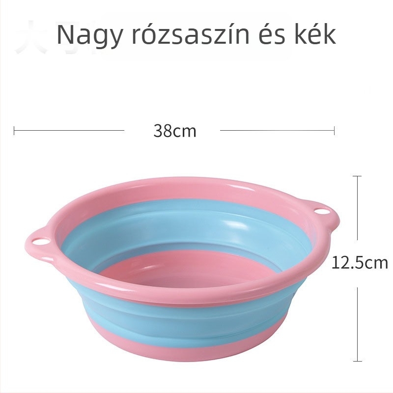 Összecsukható műanyag mosdótál arc- és lábmosáshoz, otthoni és utazási használatra, vastított és tartós, nagy méretű
