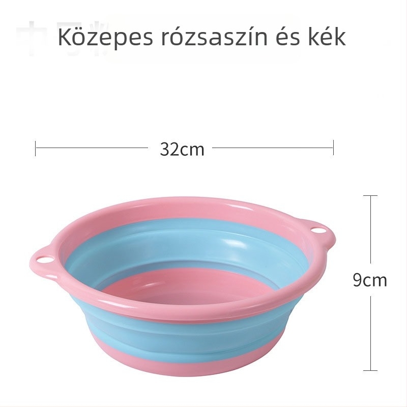 Összecsukható műanyag mosdótál arc- és lábmosáshoz, otthoni és utazási használatra, vastított és tartós, nagy méretű
