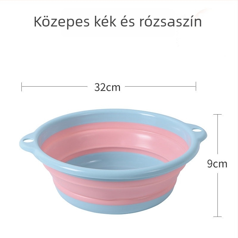 Összecsukható műanyag mosdótál arc- és lábmosáshoz, otthoni és utazási használatra, vastított és tartós, nagy méretű
