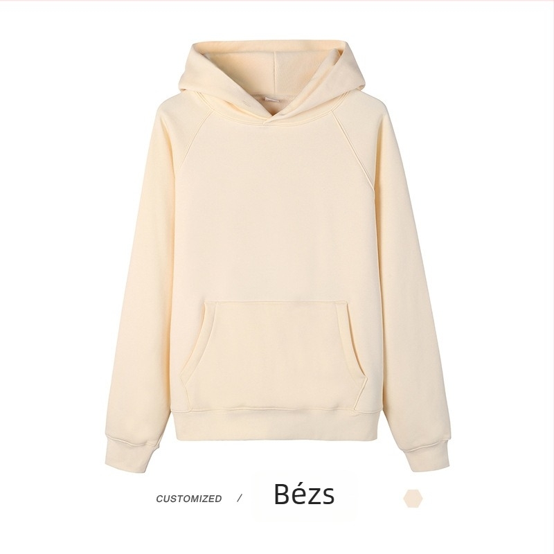 360 g nehéz kapucnis pulóver fleece bélésével, raglán ujjú, egyszínű