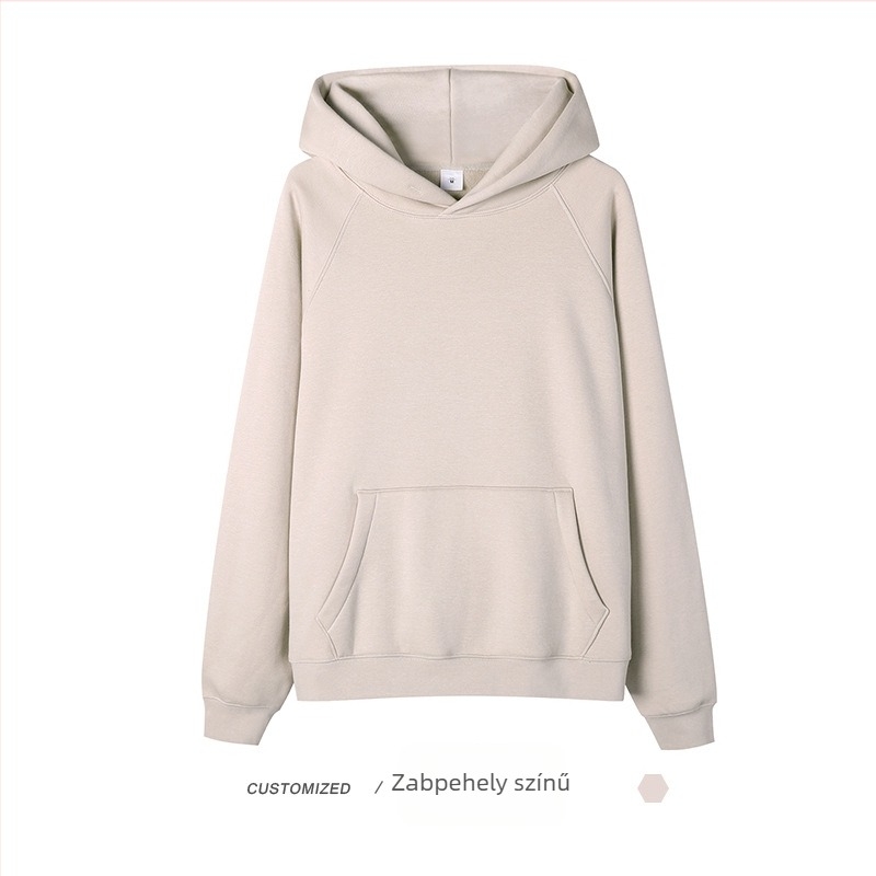 360 g nehéz kapucnis pulóver fleece bélésével, raglán ujjú, egyszínű