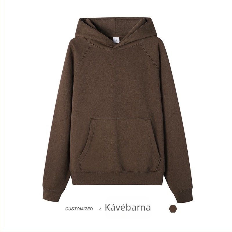 360 g nehéz kapucnis pulóver fleece bélésével, raglán ujjú, egyszínű