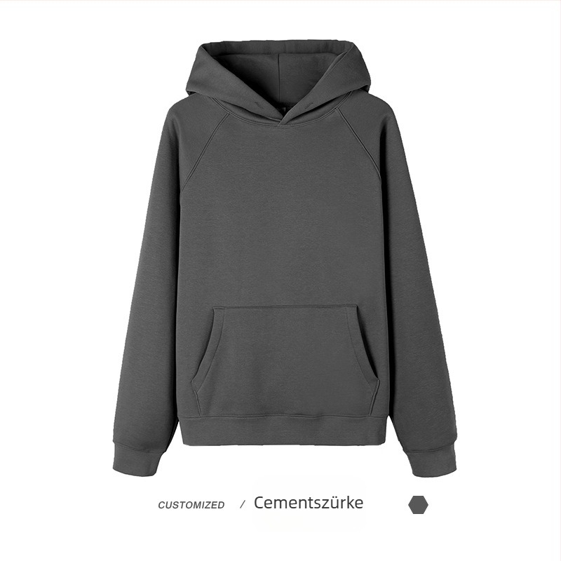 360 g nehéz kapucnis pulóver fleece bélésével, raglán ujjú, egyszínű