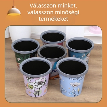 Műanyag nyitott, hordó alakú szemetes, 3 L, fürdőszoba, konyha vagy hálószoba használatra.