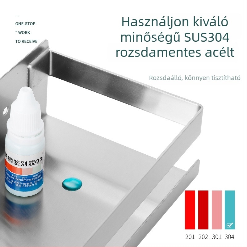 304 rozsdamentes acél falra szerelhető fűszerrács, fúrás nélkül