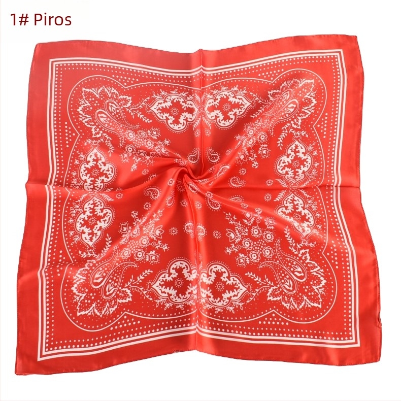 Paisley mintás szatén négyszögletű kendő, 70×70 cm, női nyakkendő