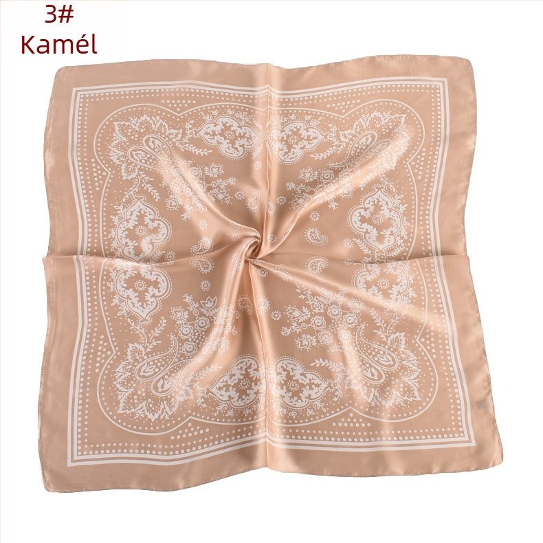 Paisley mintás szatén négyszögletű kendő, 70×70 cm, női nyakkendő