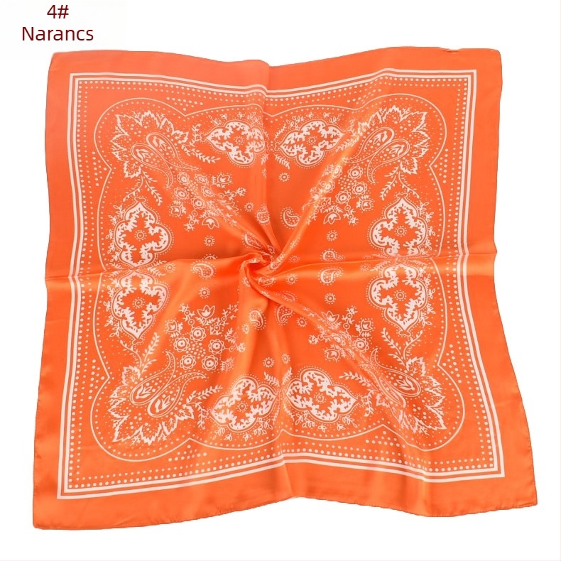 Paisley mintás szatén négyszögletű kendő, 70×70 cm, női nyakkendő