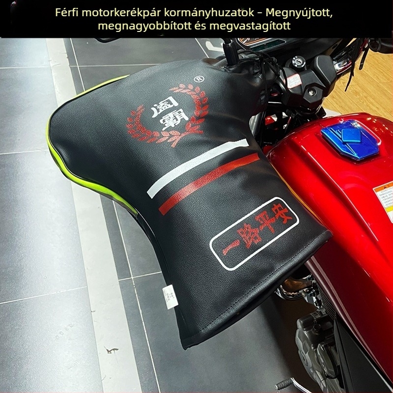 Téli motorkerékpár-kormányvédő és kesztyű, vastag, meleg, szélálló és vízálló