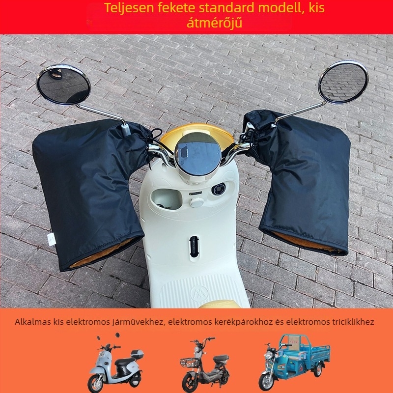 Téli motorkerékpár-kormányvédő és kesztyű, vastag, meleg, szélálló és vízálló