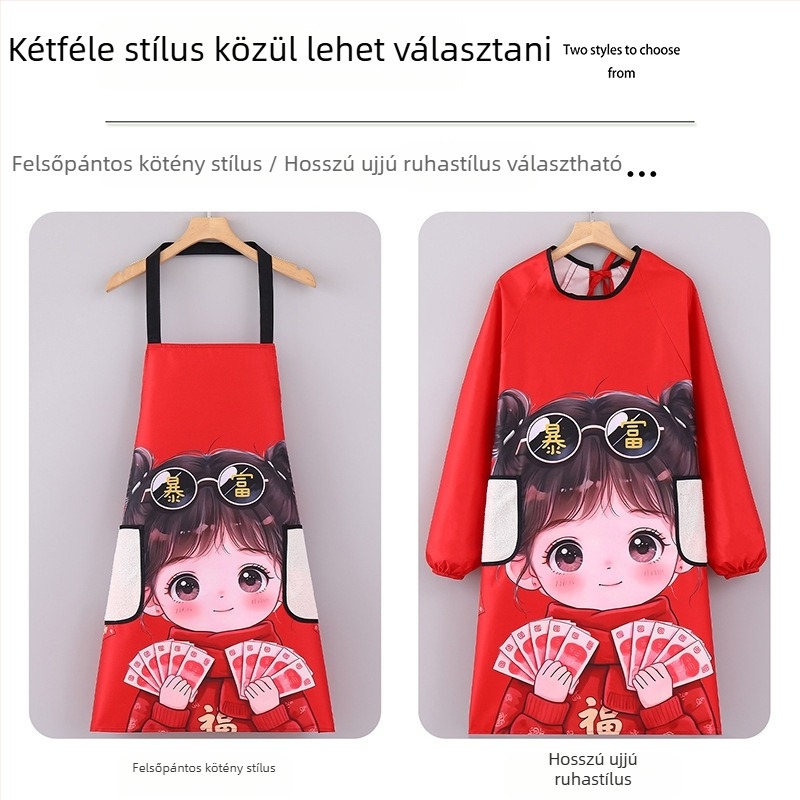 Vízálló, olajálló kötény konyhához – divatos smock stílusú, főzéshez és otthoni használatra