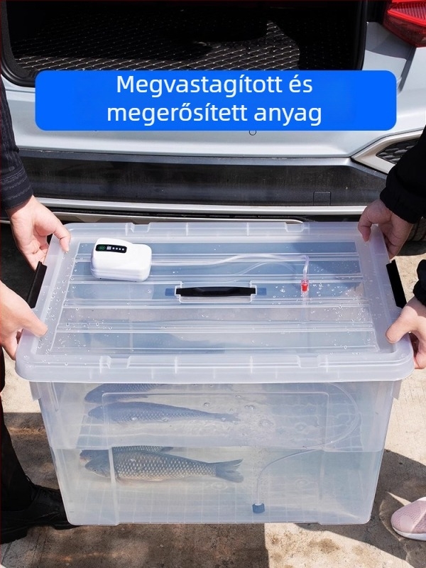 Integrált élőhalas vödör autóba szerelt szállítási tartállyal, halvédő, víztartó vödör, horgászati doboz, halak akvárium, teknős tenyésztőtartály