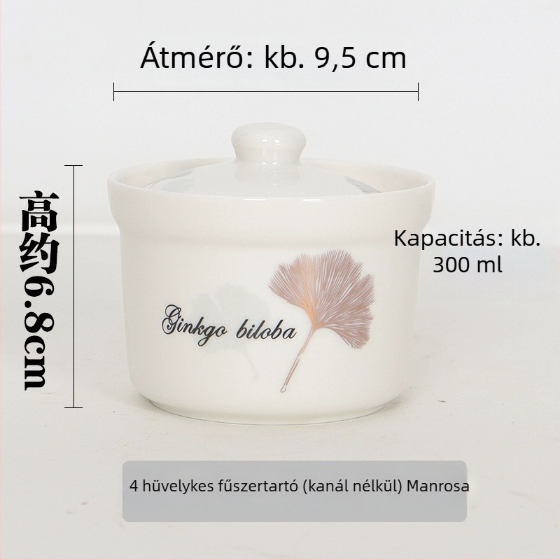 Kerámia fűszertartó fedéllel és kanállal, konyhai sótartó állvánnyal, otthoni használatra