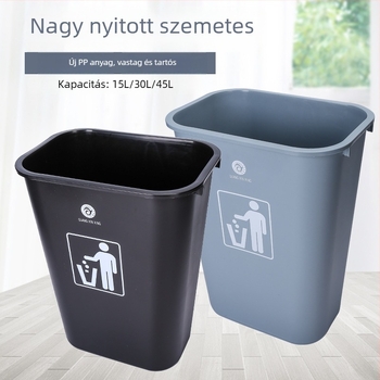 20L műanyag szemetes a hulladék szelektálásához, kültéri és otthoni használatra, billenőfedéllel