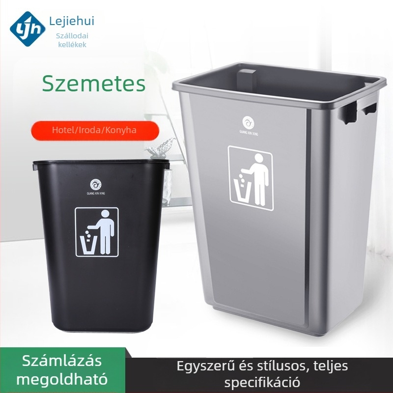 20L műanyag szemetes a hulladék szelektálásához, kültéri és otthoni használatra, billenőfedéllel