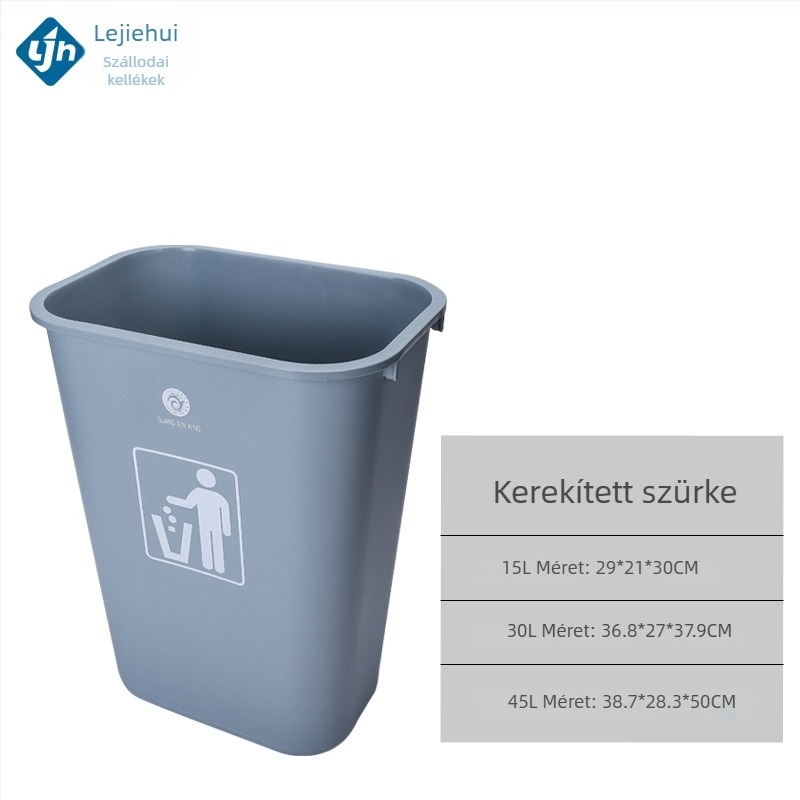 20L műanyag szemetes a hulladék szelektálásához, kültéri és otthoni használatra, billenőfedéllel