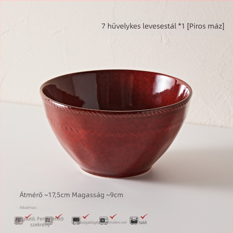 Stanley porcelán ramen tál, alul máz alatt színes, nagy leveses tál, kerek formájú, retro stílus, mikrosütőben használható, japán tészta tál