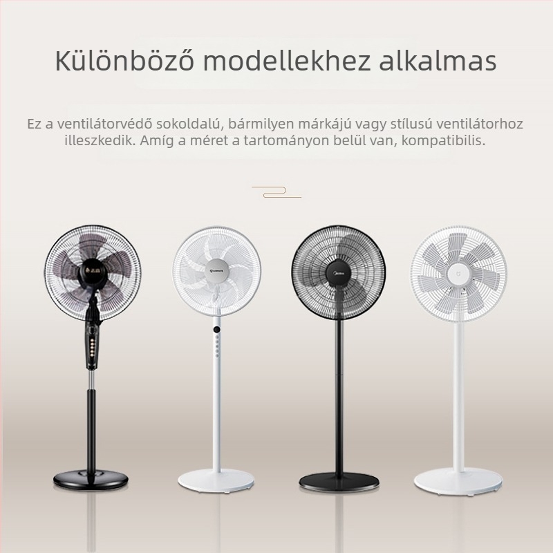 Textil porvédő huzat ventilátorhoz – teljes lefedés álló és asztali ventilátorokhoz, négyzetes kialakítás