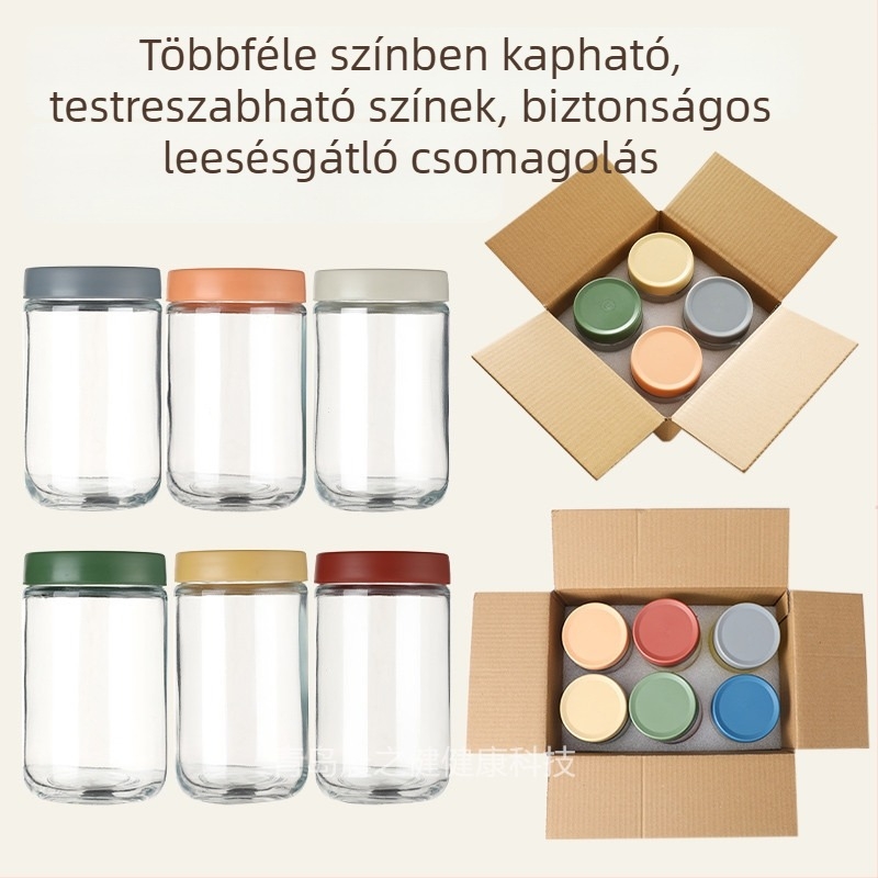16 oz üveg zabpehelyhez, nassolnivalóhoz és szárított gyümölcsökhöz — konyhai tároló, stackelhető