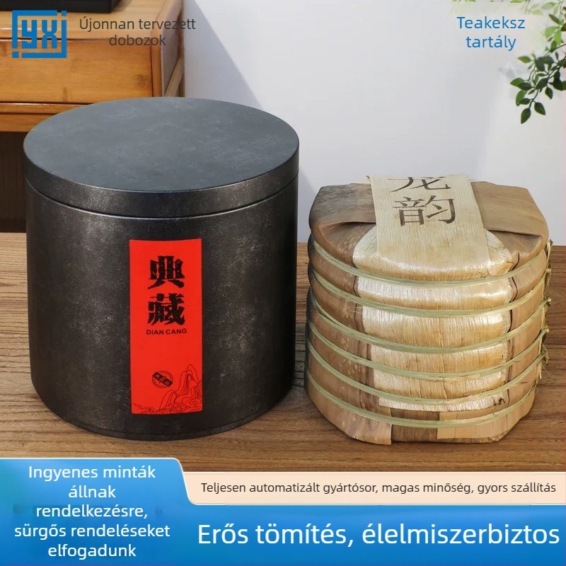 Új Yunnan Pu'er Fuding fehér tea – tea cake fémdobozban, hordozható mini fémdoboz