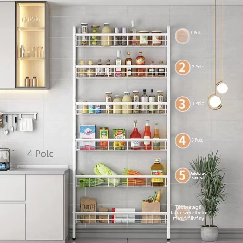 Új falra szerelhető konyhai tároló, több-szintű, helytakarékos, modern minimalista kialakítás