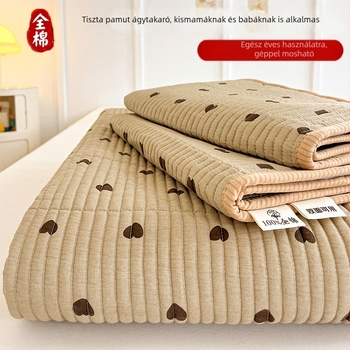 100% pamut ágytakaró quiltelt kivitelben, Ins stílus, virágos mintával, 1,5 m (5 láb) ágyhoz