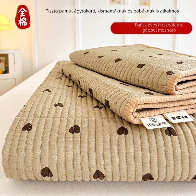 100% pamut ágytakaró quiltelt kivitelben, Ins stílus, virágos mintával, 1,5 m (5 láb) ágyhoz