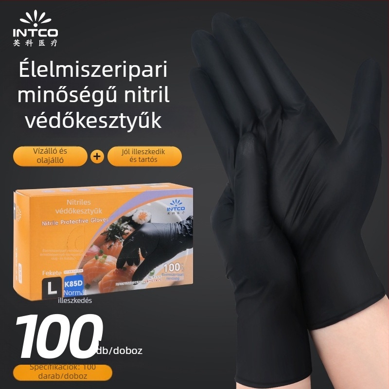 Yingke nitril egyszer használatos kesztyűk közvetlen élelmiszer-kontaktusra, otthoni, ipari és laboratóriumi felhasználásra, érintőképernyő-kompatibilis