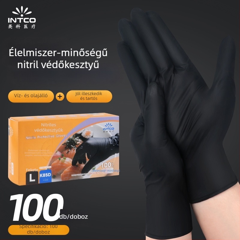 Yingke nitril egyszer használatos kesztyűk közvetlen élelmiszer-kontaktusra, otthoni, ipari és laboratóriumi felhasználásra, érintőképernyő-kompatibilis
