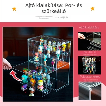Teljesen átlátszó blind box tároló és kiállító polc figuráknak