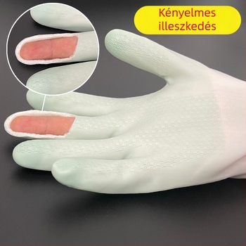 Téli béléses mosogatós kesztyűk, vízálló latex, vastagított kivitel, nőknek, konyhához és mosáshoz.