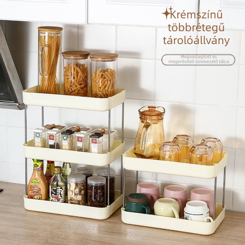 3-szintes asztali pohártartó leeresztő tálcával - nagy kapacitású, modern minimalist dizájn