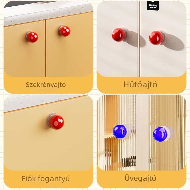 Szívókorongos ajtófogó kampóval, fúrás nélkül — WC ajtókhoz, szekrényekhez, fiókokhoz, tolóajtókhoz és ablakokhoz