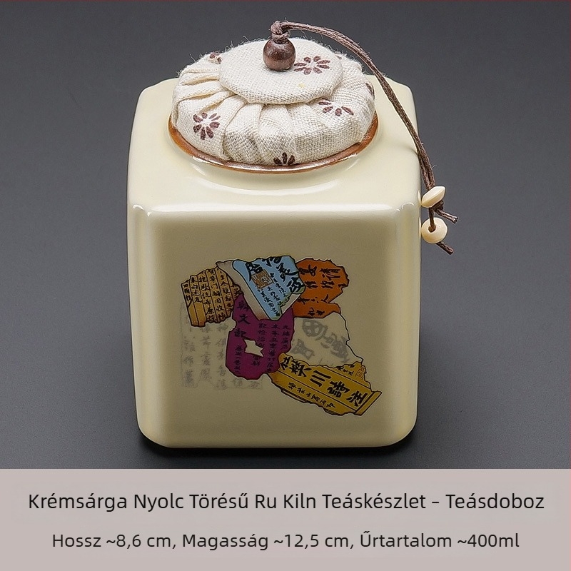 Ge Yao kerámia teásdoboz Zen Wing mintával, nedvességálló tároló teához és aszalt gyümölcsök számára, kínai stílusban.