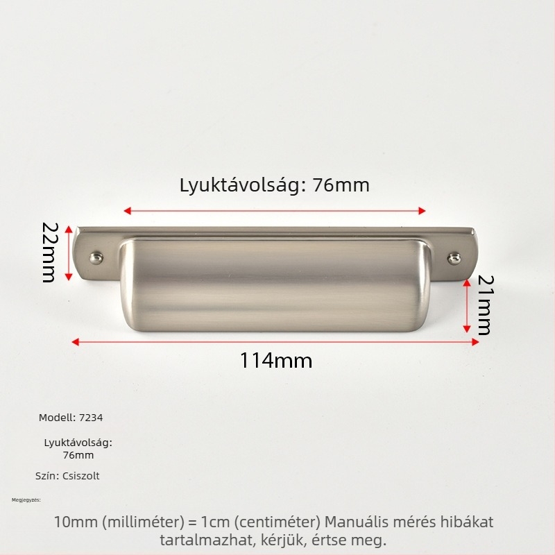 Rejtett húzófogantyú szekrényekhez és fiókokhoz – antik bronz befejezés, cinkötvözet